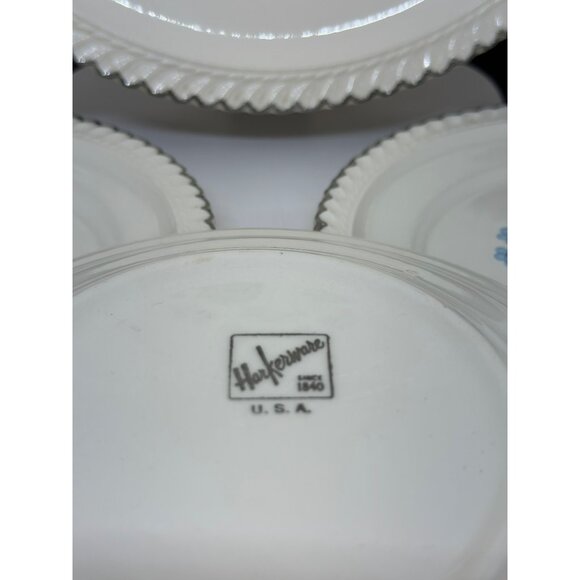 Harkerware White Chapel Plates Set 5 Snack Plates Floral Dinnerware - Picture 6 of 9